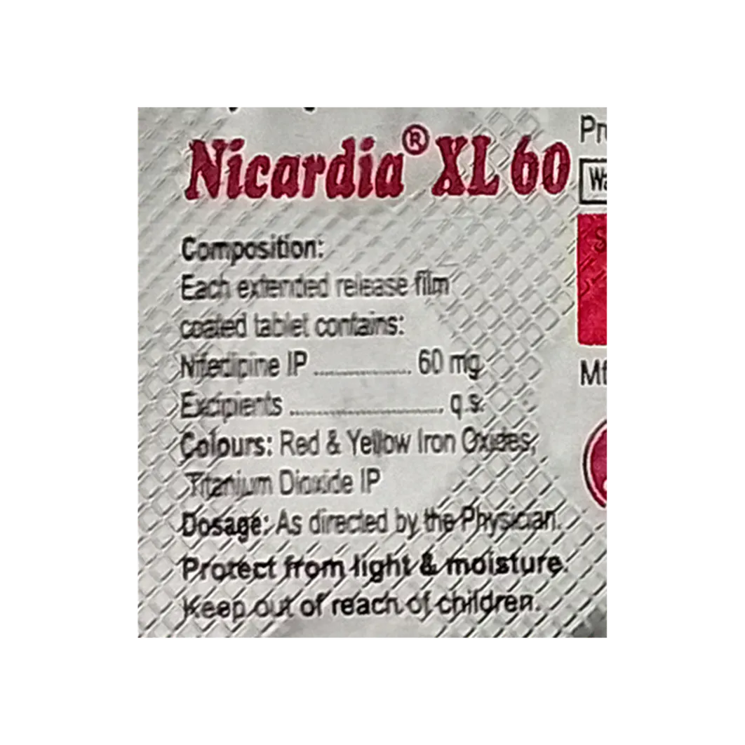 NICARDIA XL 60 TAB 15`S