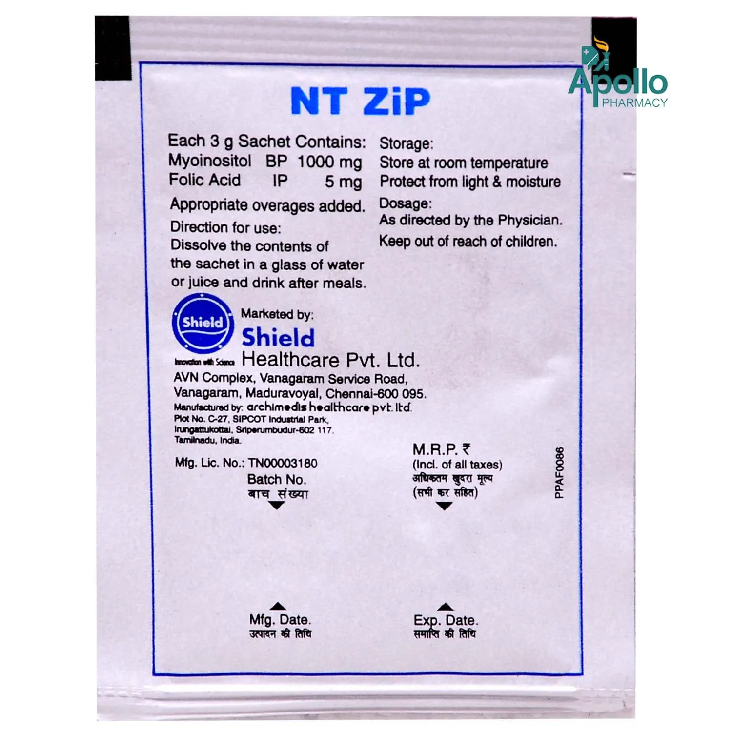 NT ZIP SACHETS