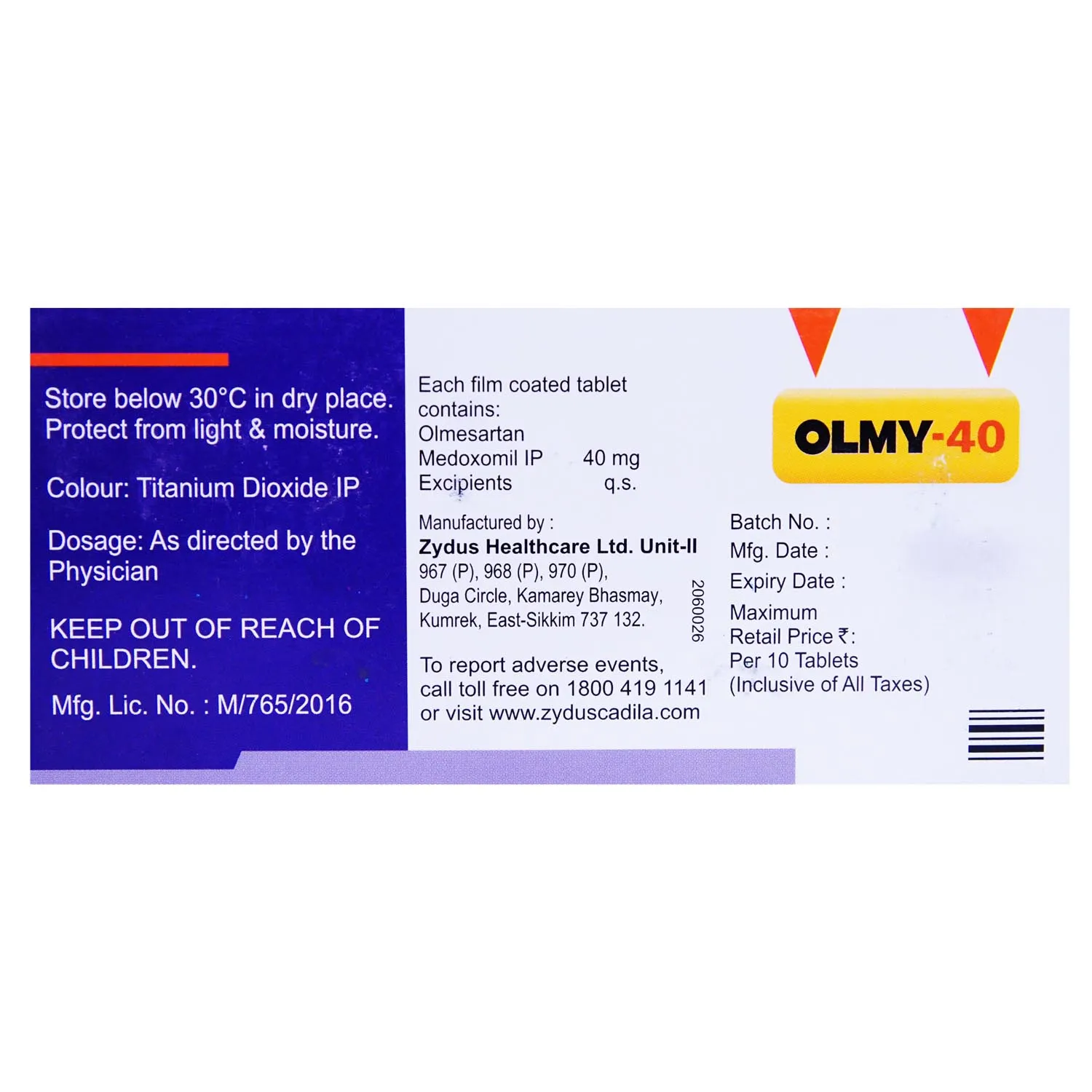 OLMY CH 40MG TAB