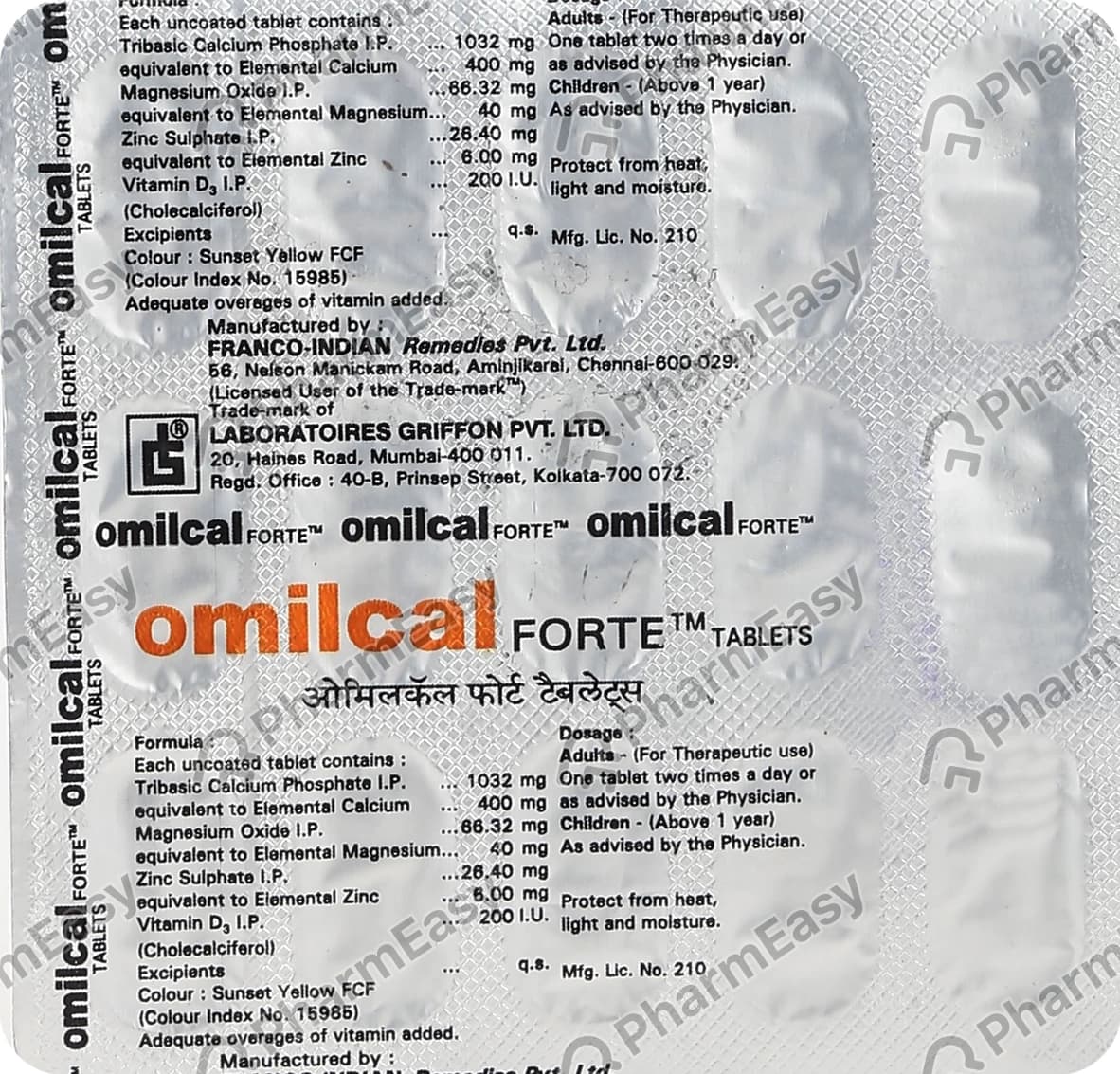 OMILCAL FORTE TAB 15`S