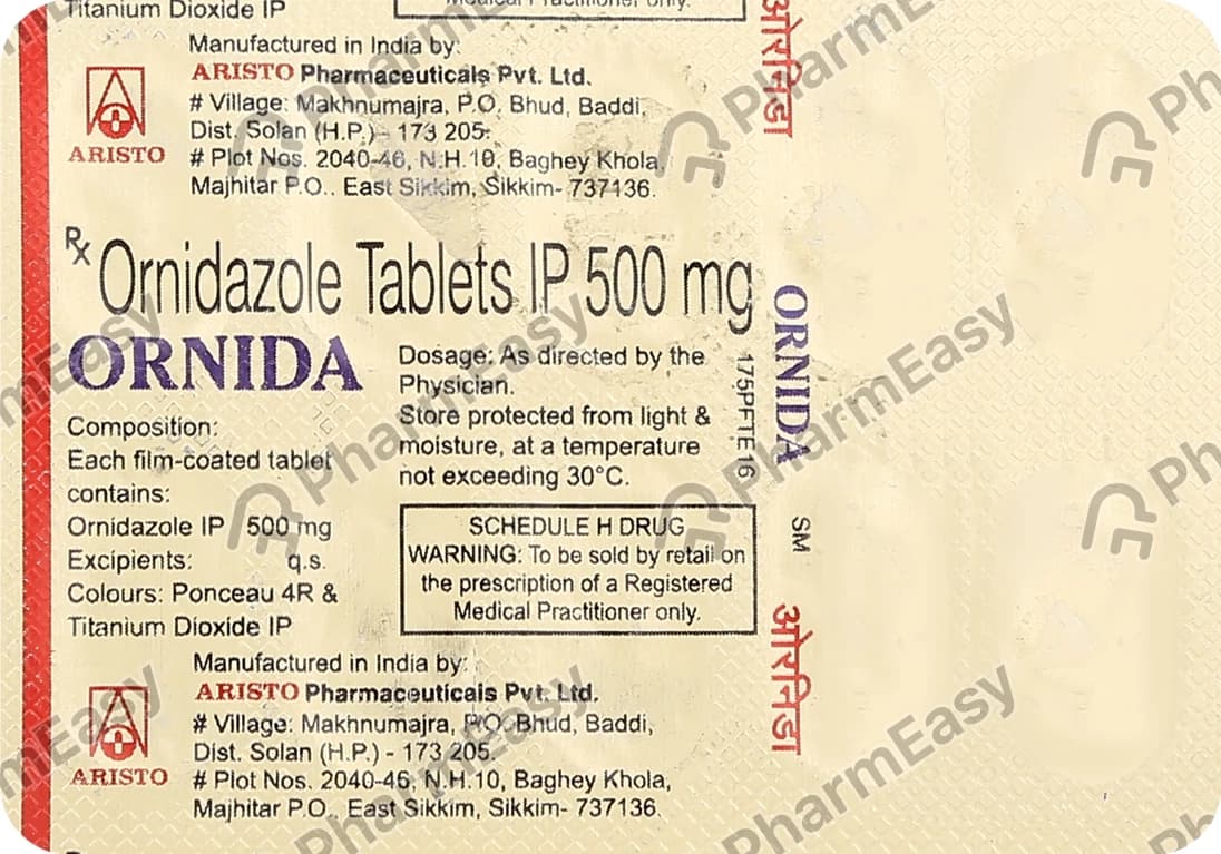 ORNIDA 500MG TAB 10`S