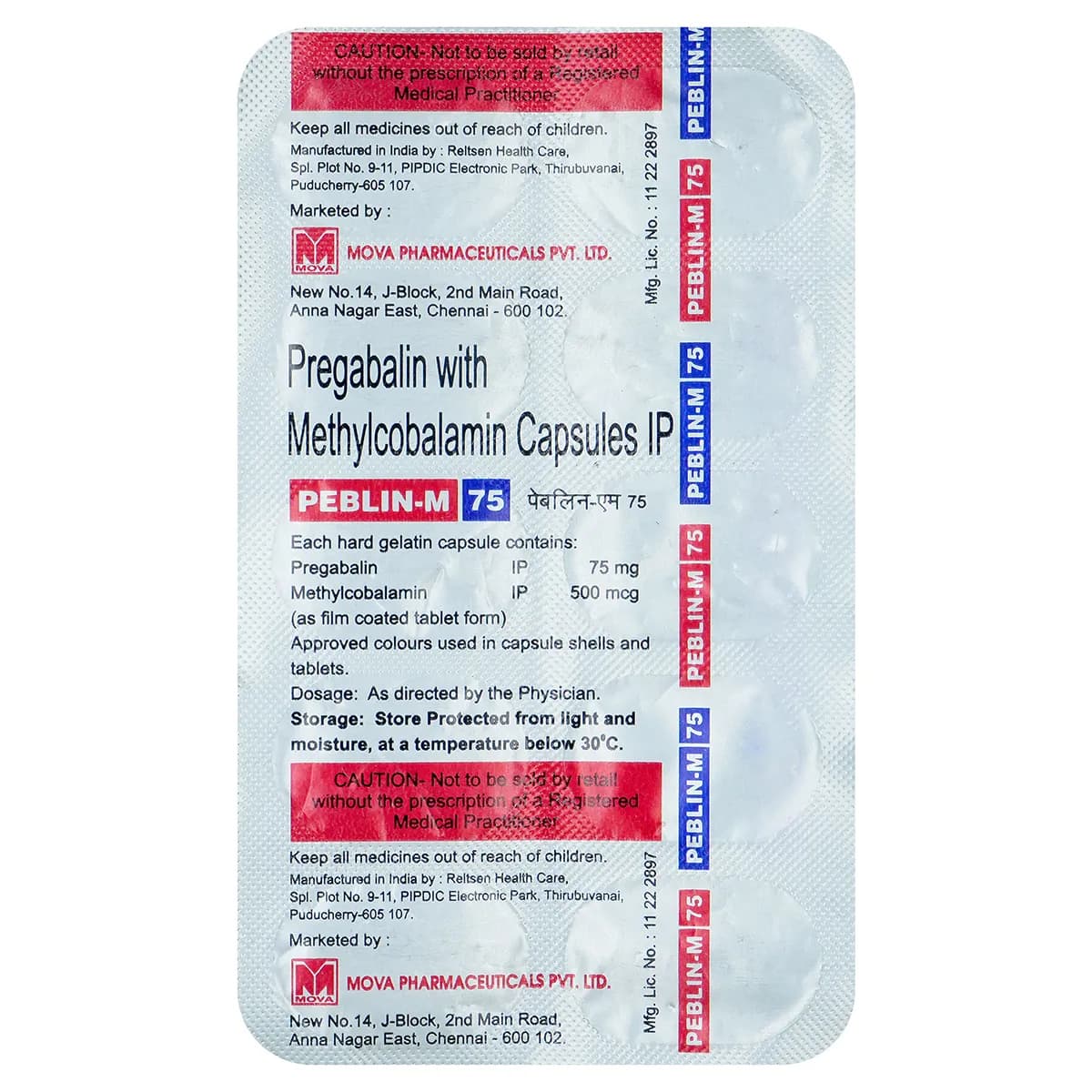 PEBLIN M 75MG CAP