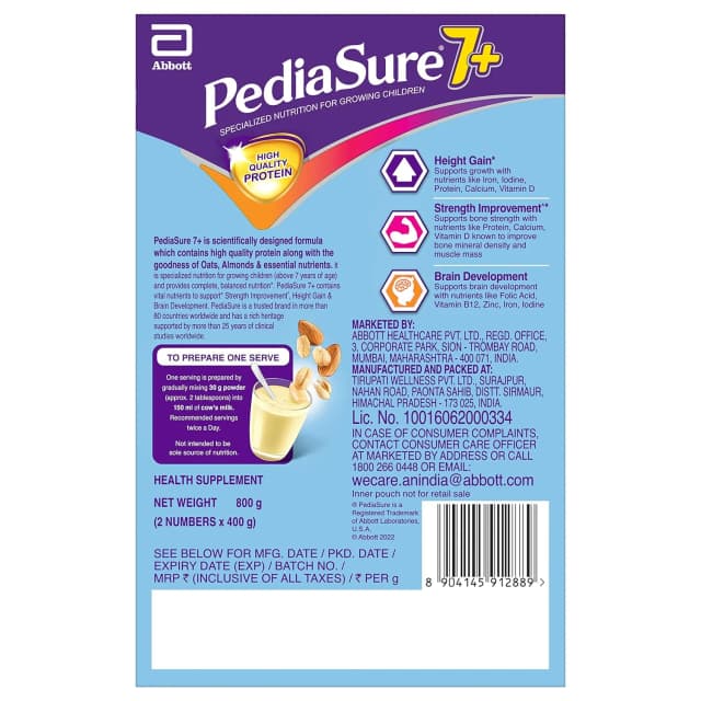 PEDIASURE 7 + VANILLA REFILL