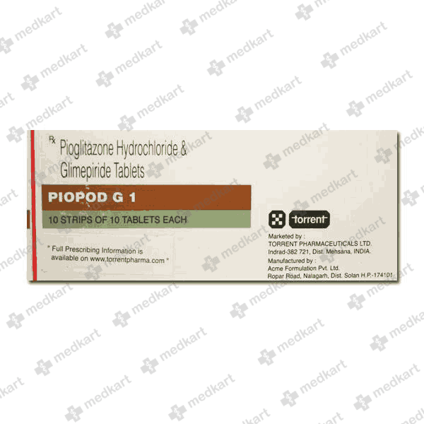 PIOPOD GM 1MG TAB 10`S
