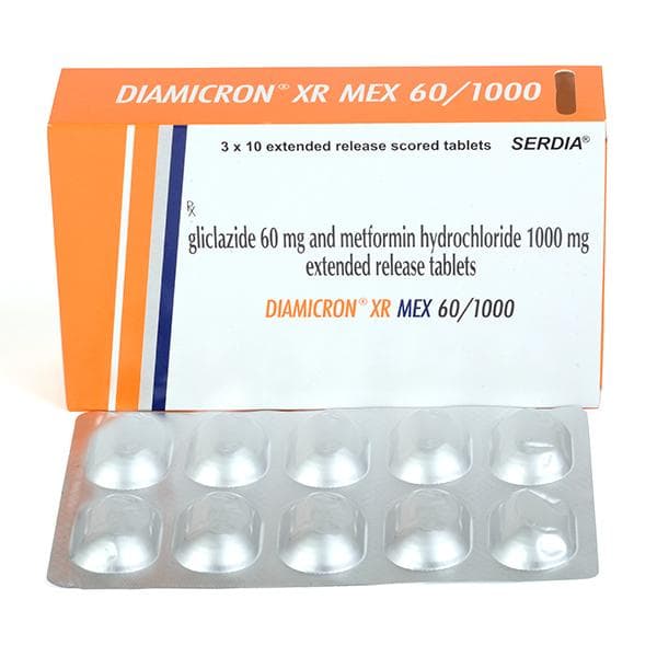 Diamicron Xr Mex 60/1000 Tablet