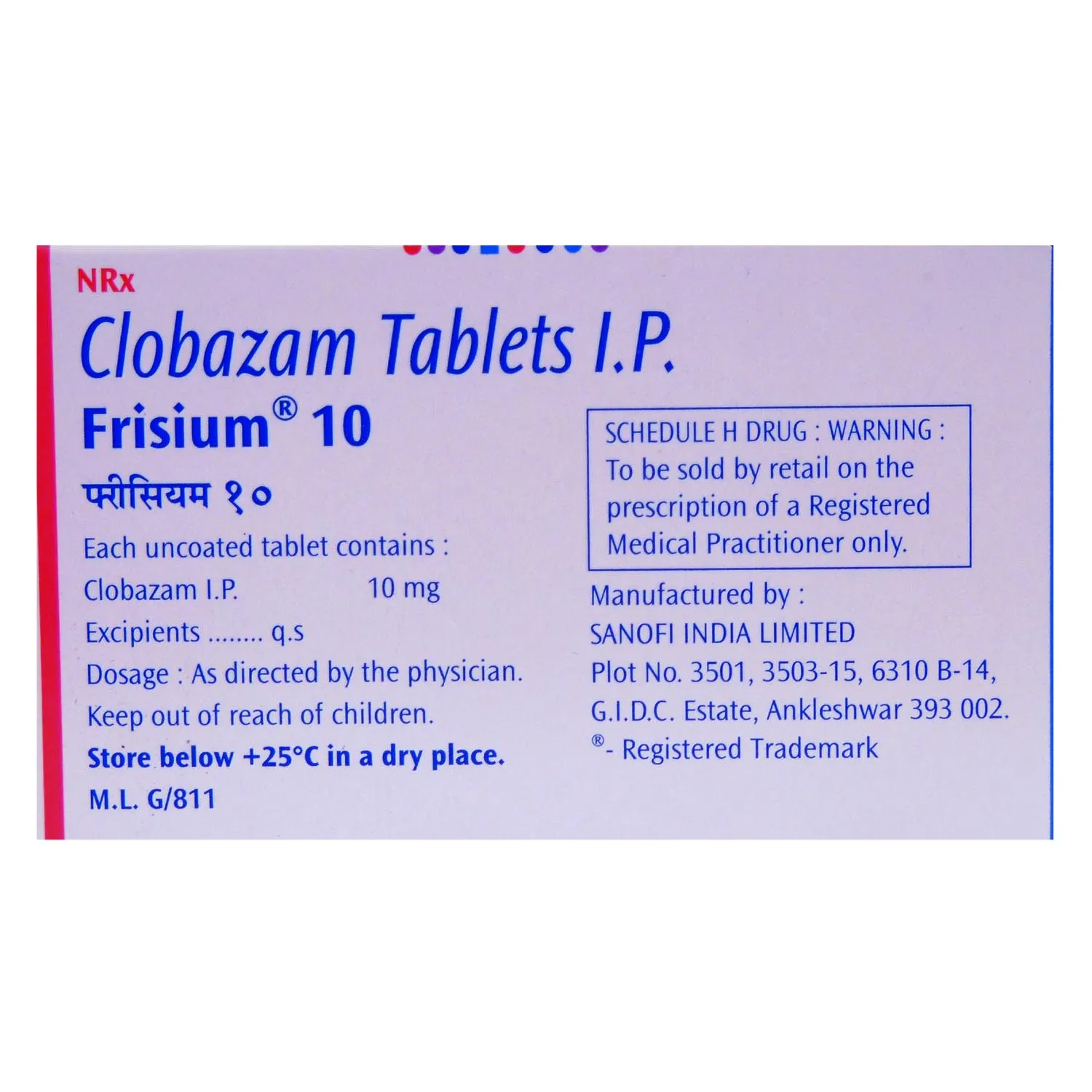 Frisium 10 Tablet