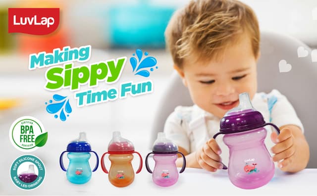 Luvlap Moby Little Spout Cup 6M+ Purple 240Ml