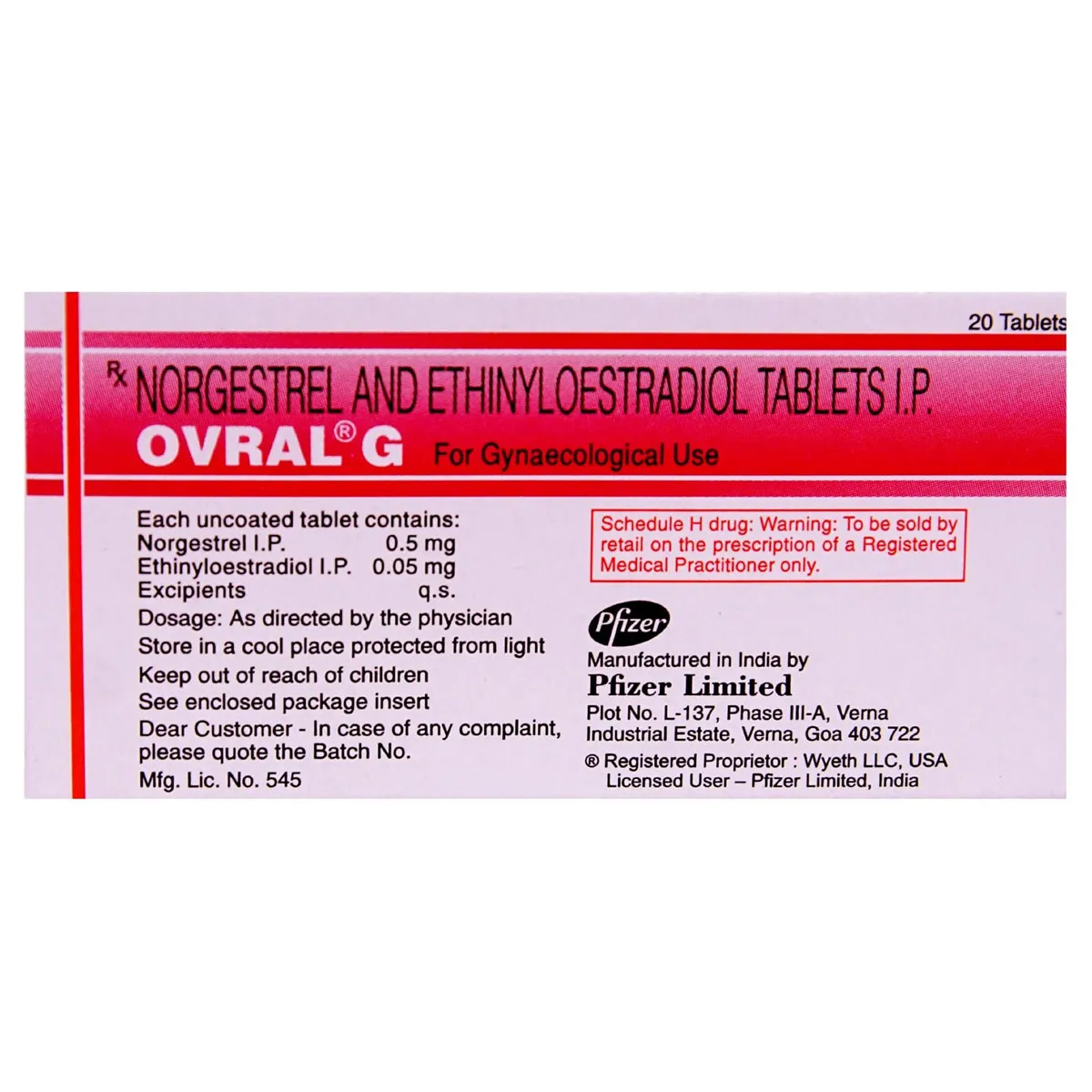 Ovral G Tablet