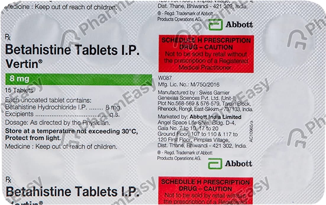 Vertin 8 Tablet