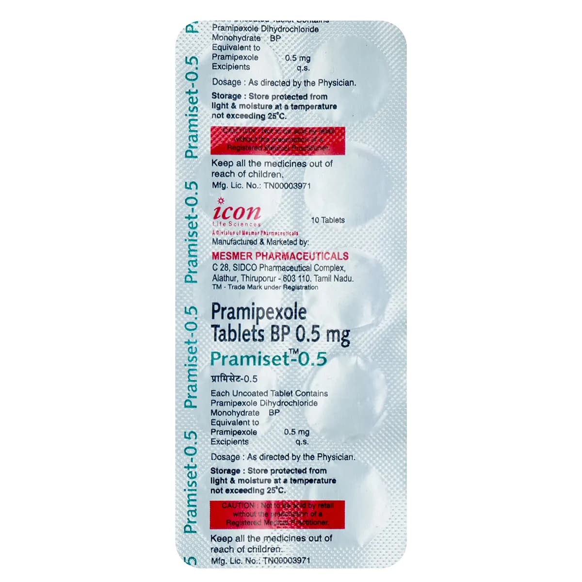 PRAMISET 0.5MG TAB 10`S