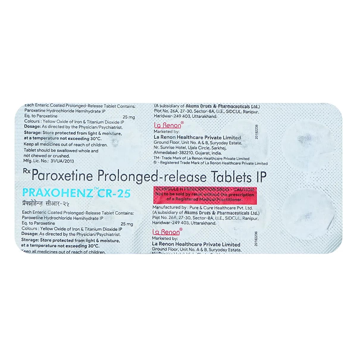 PRAXOHENZ CR-25 TAB