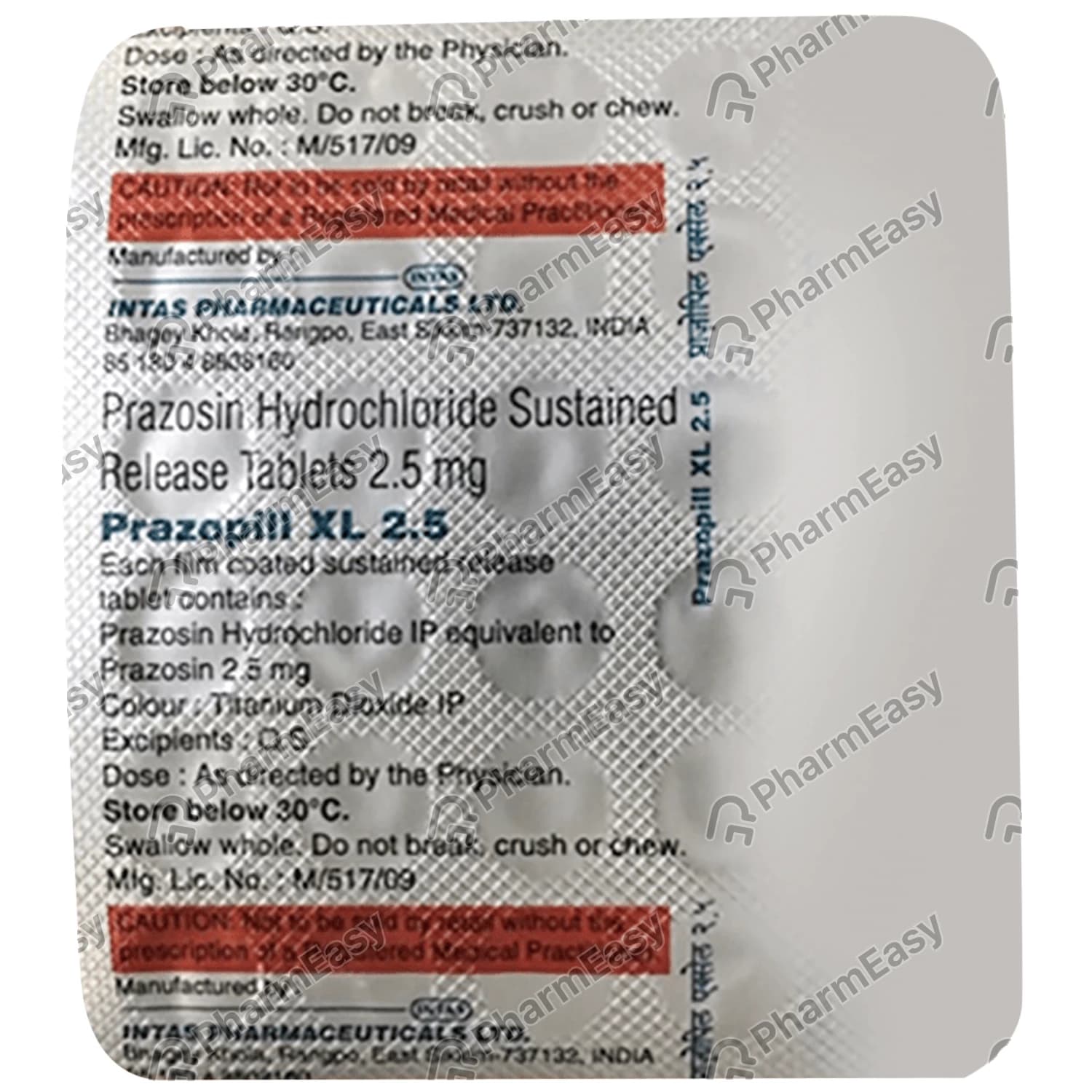 PRAZOPILL XL 2.5MG TAB