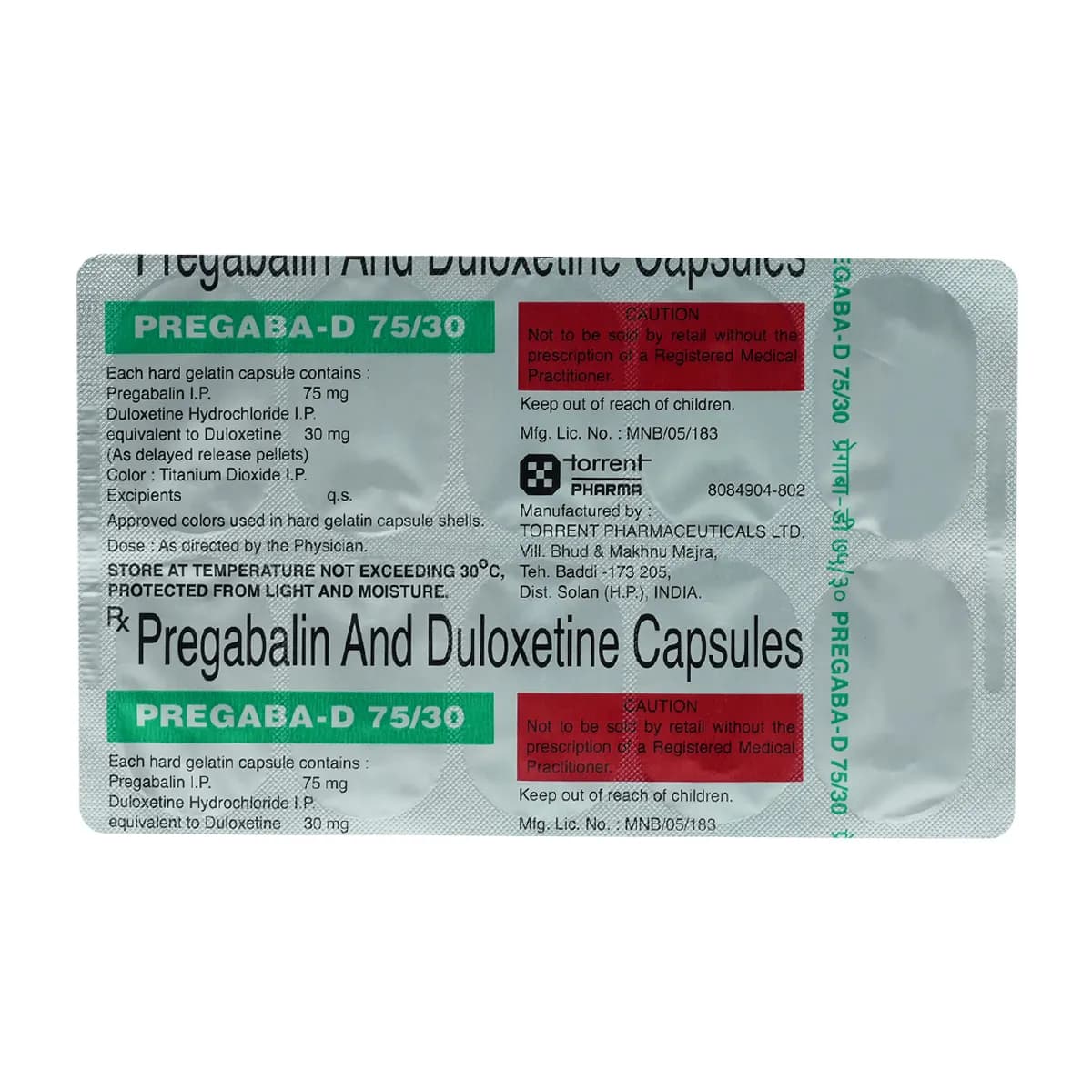 PREGABA D 75/30 CAP
