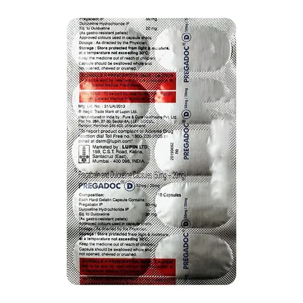 PREGADOC - D 50/20MG CAPS