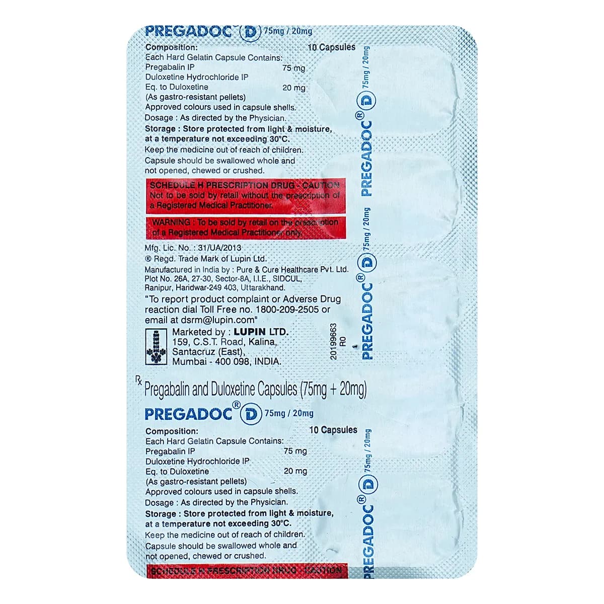 PREGADOC - D 75/20MG CAPS