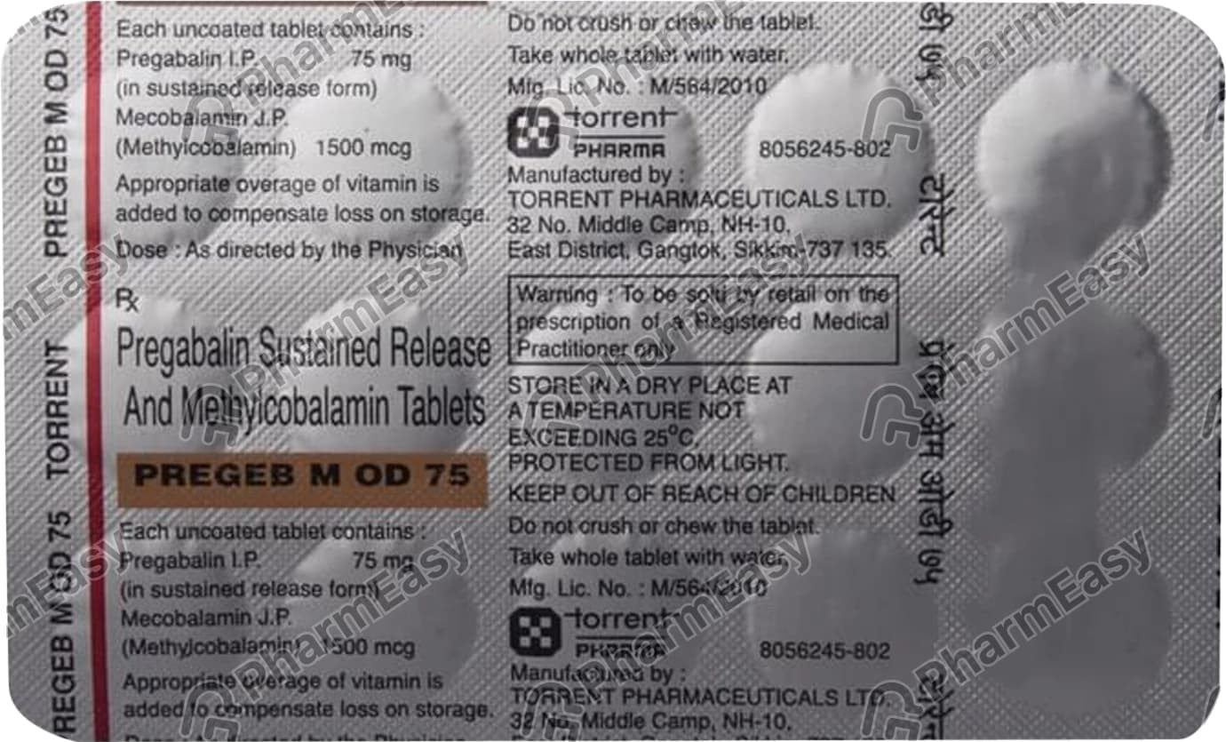PREGAMERGE M SR 75MG TAB