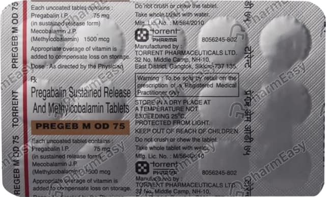 PREGAMERGE M SR 75MG TAB