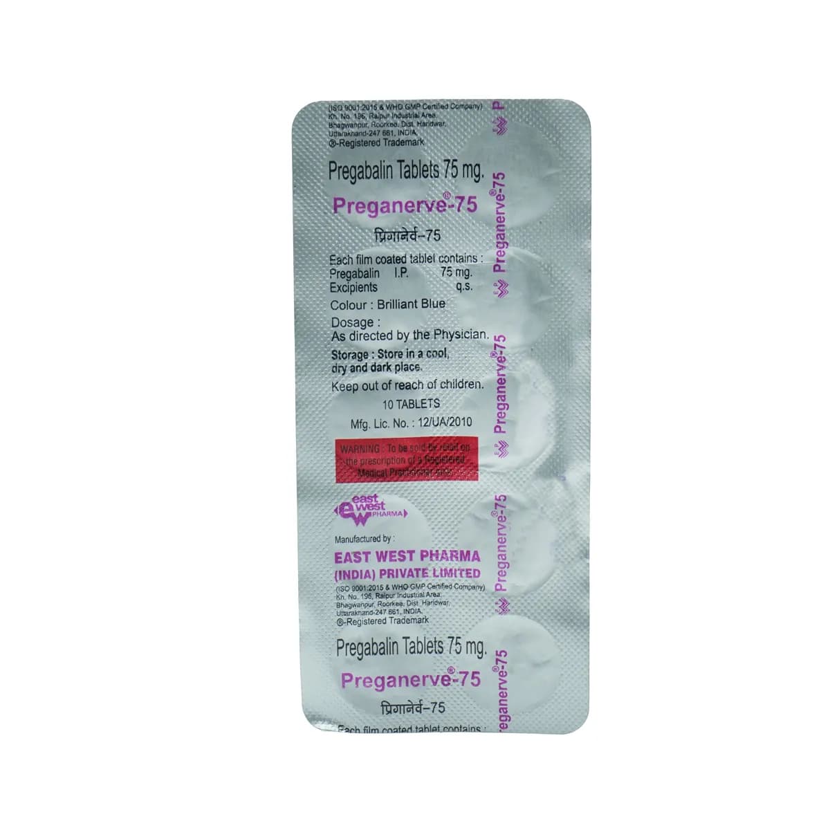 PREGANERVE 75MG TAB