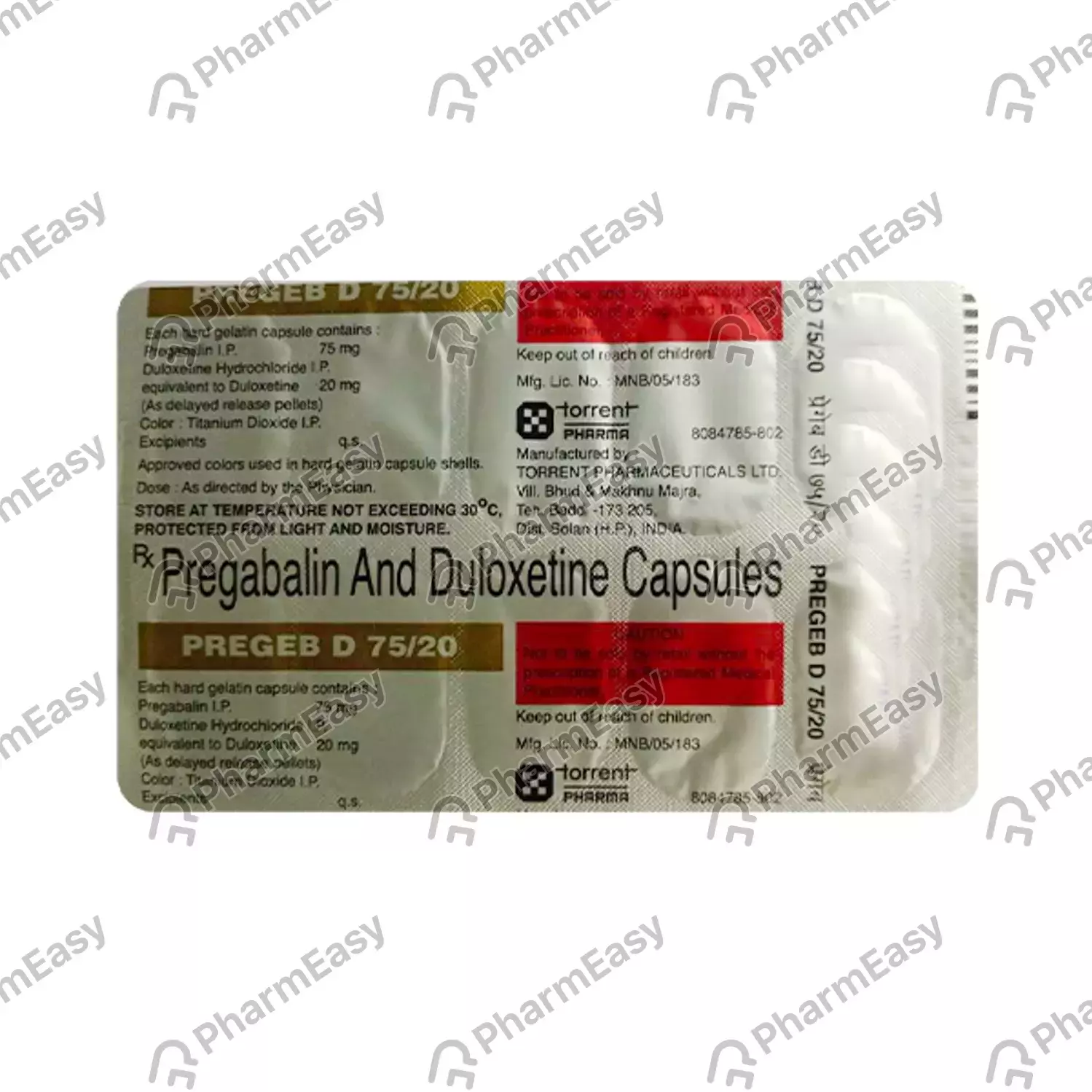 PREGEB-DM 75/20MG CAP