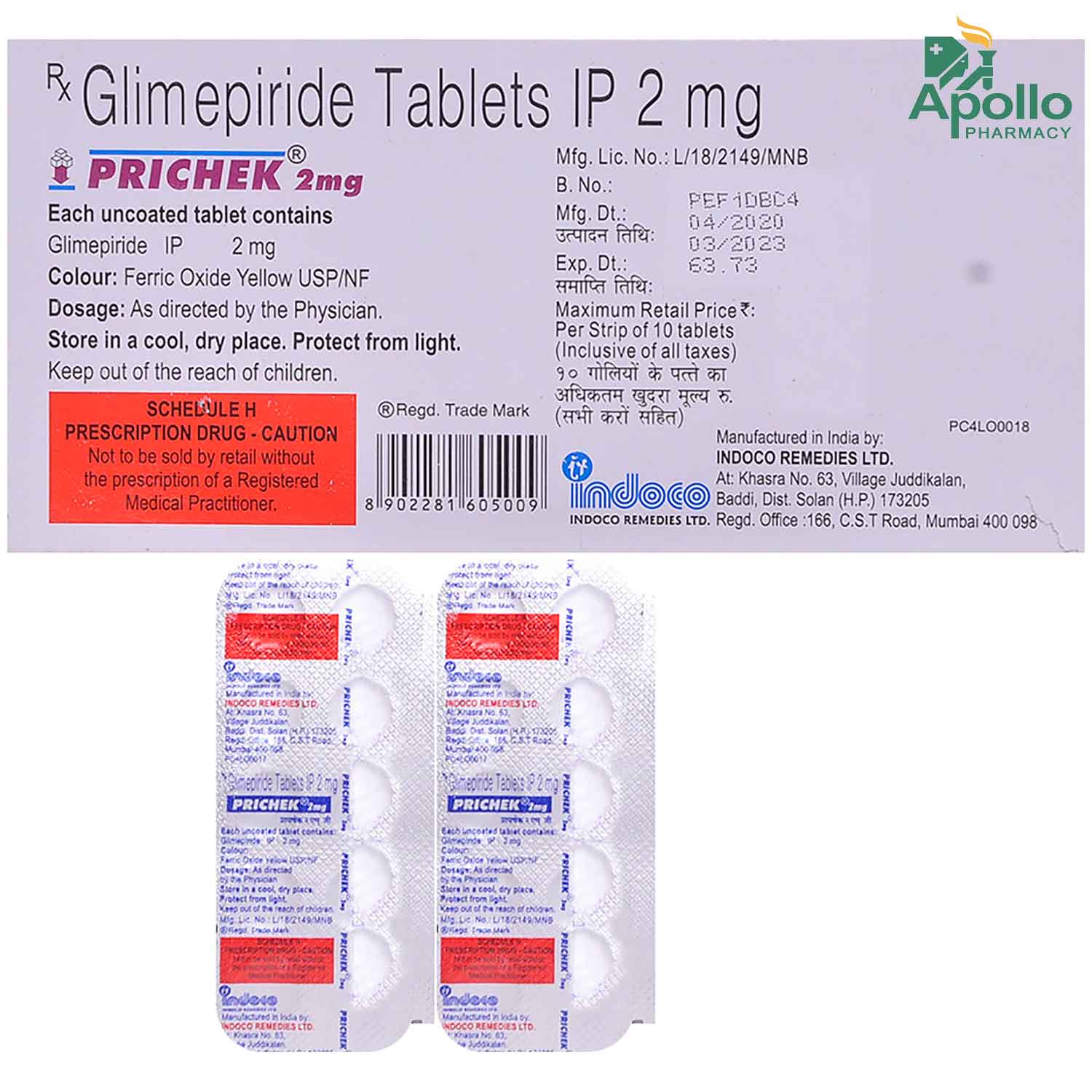 PRICHEK 2MG 10`S