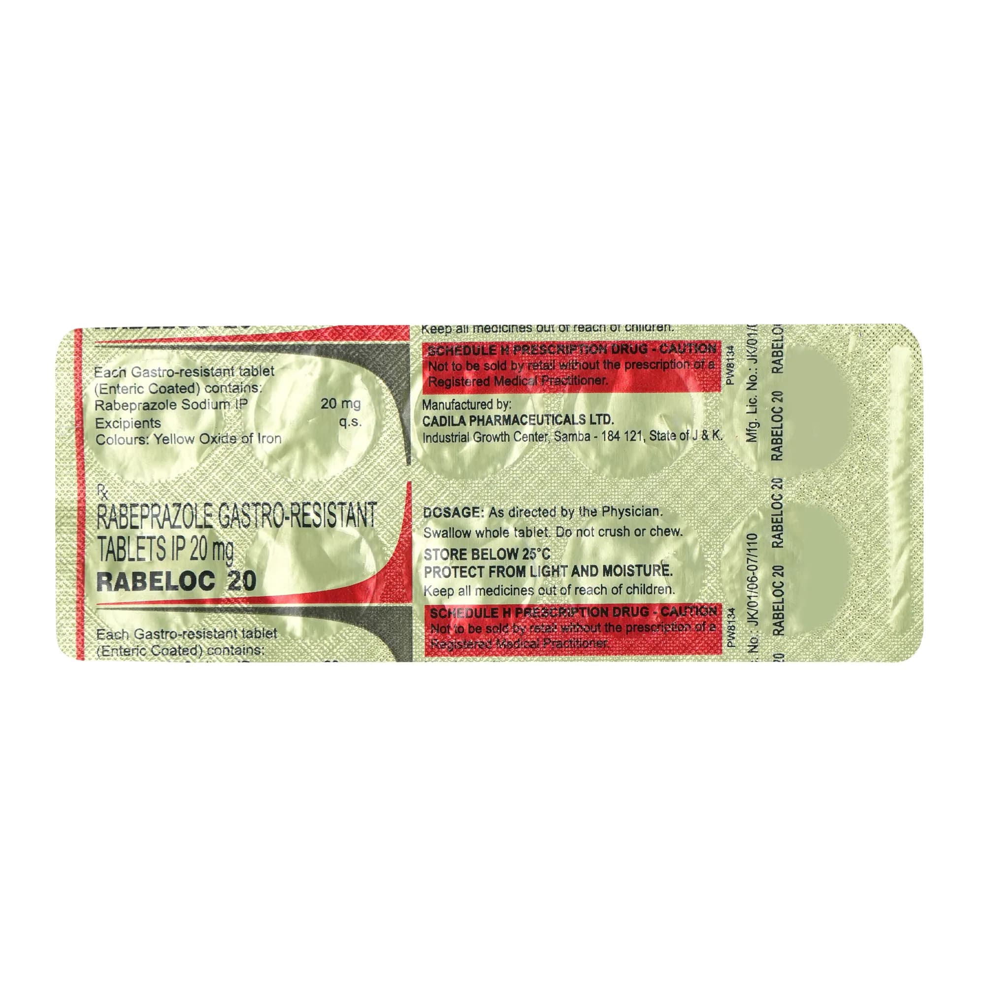RABELOC 20MG TAB 10`S