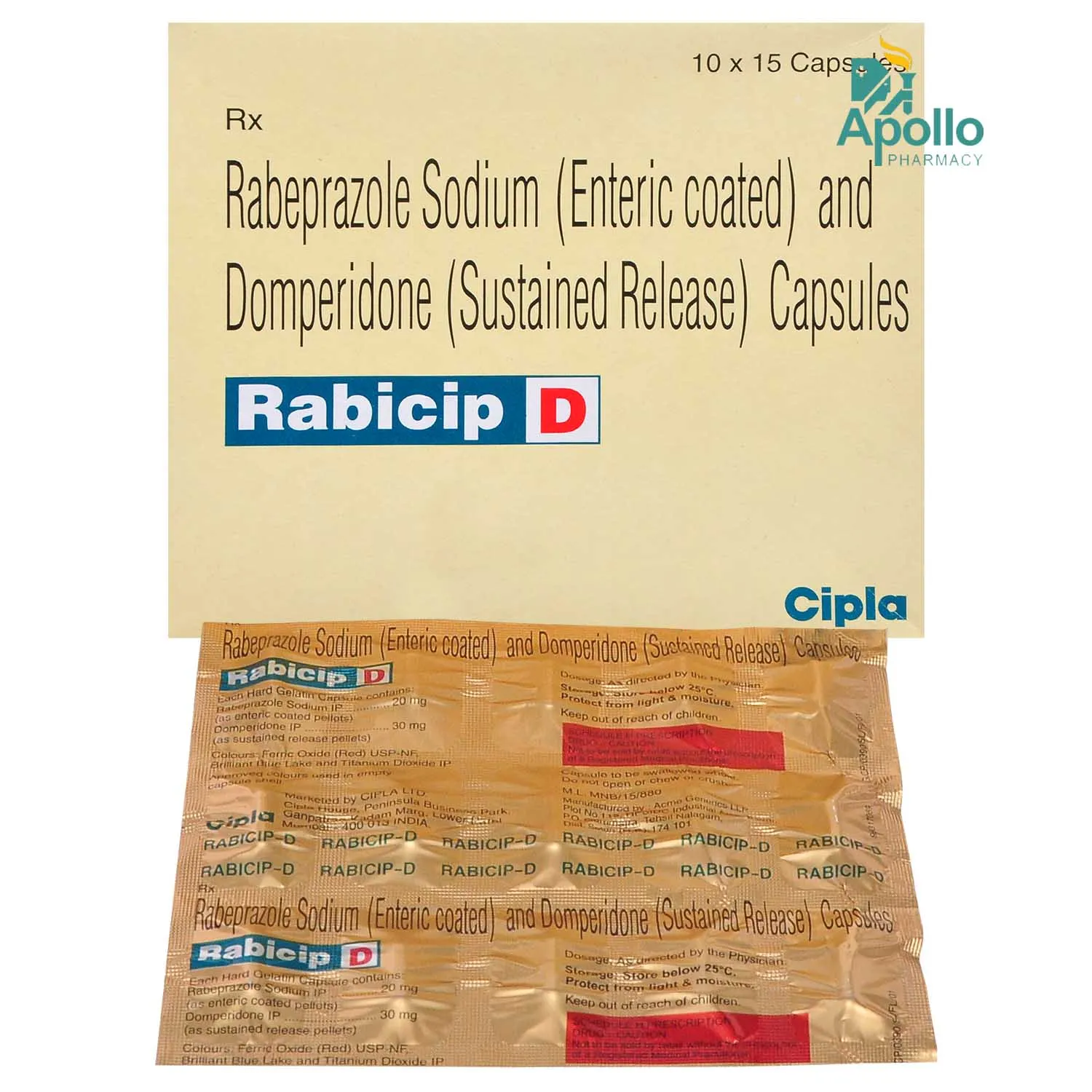 RABICIP D CAP 15`S
