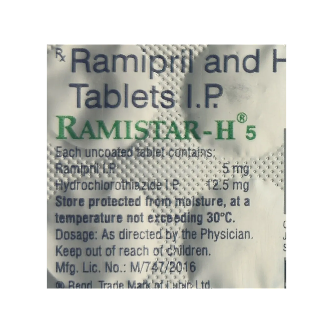 RAMISTAR-H 5MG CAP