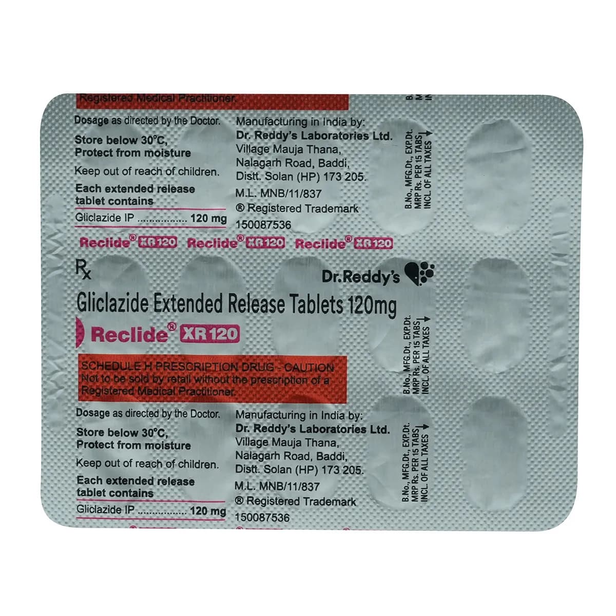 Reclide XR 120 Tablet