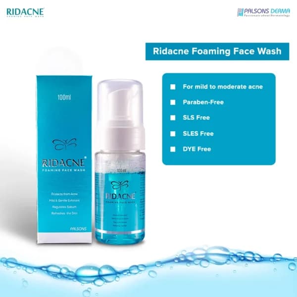 RIDACNE FOAMING FACE WASH.