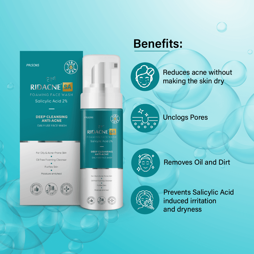 RIDACNE SA FOAMING FACE WASH 2%100ML