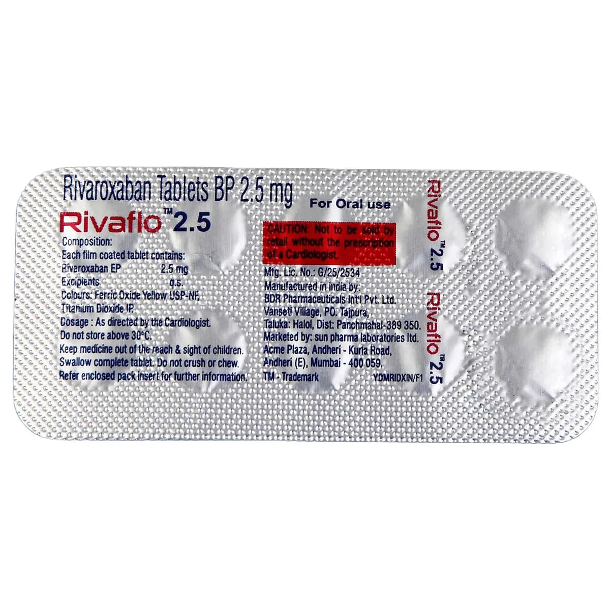 RIVAFLO 2.5MG TAB