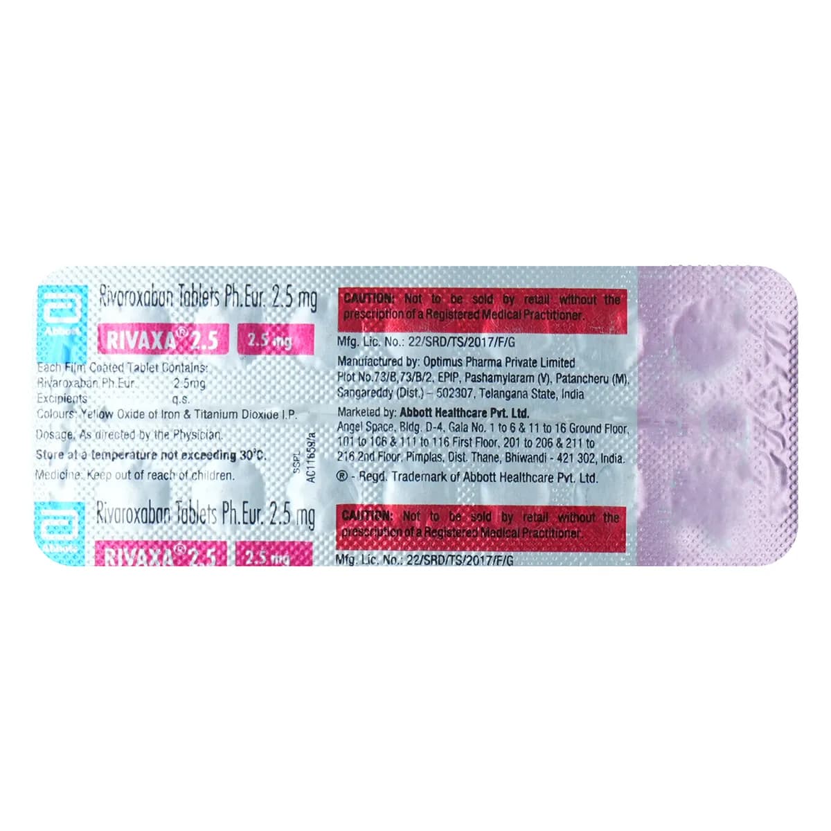RIVAXA 2.5MG TAB