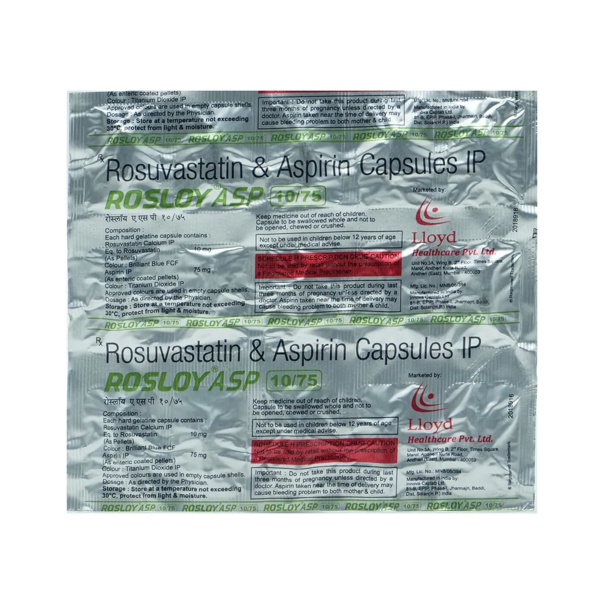 ROSLOY ASP 10/75MG