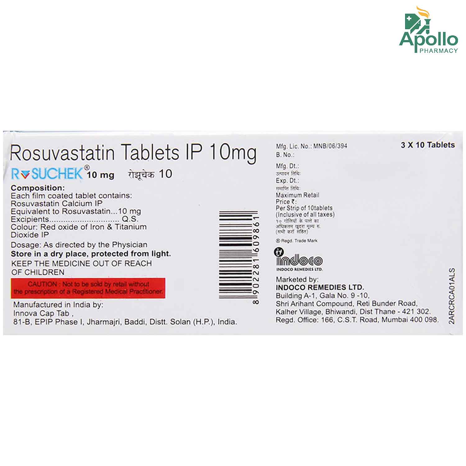 ROSUCHEK 10MG TAB