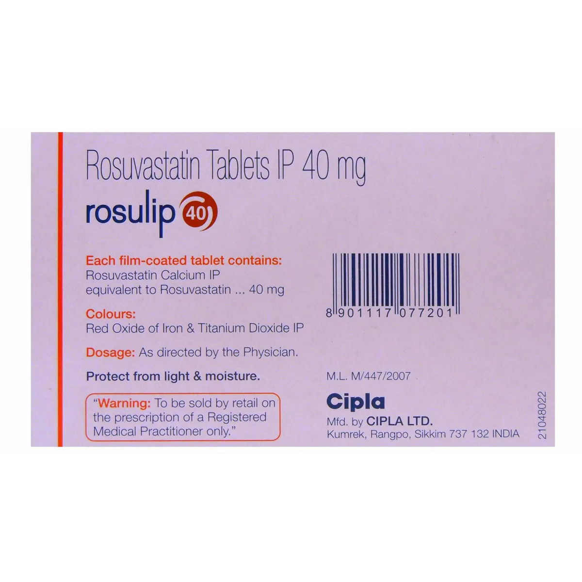 ROSULIP 40MG TAB