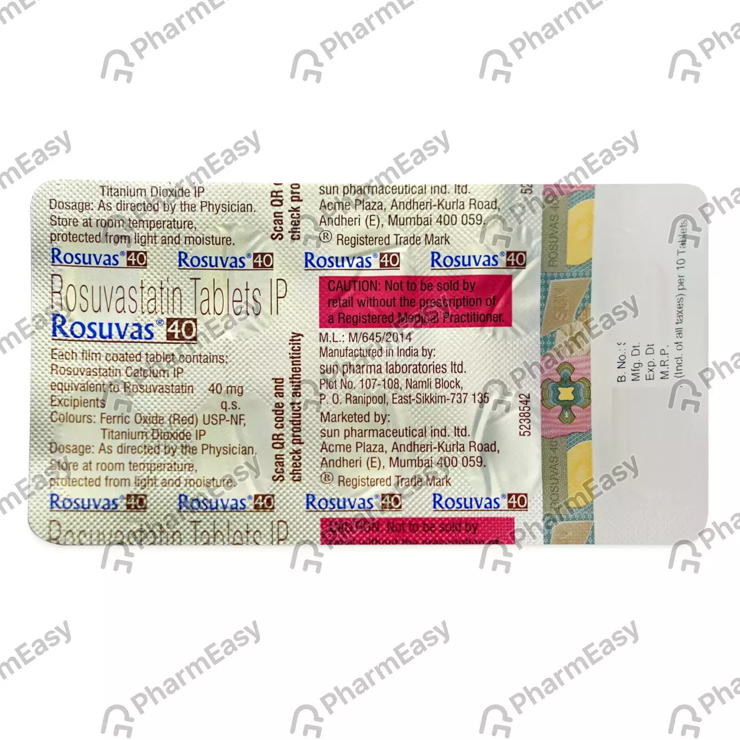 ROSUVAS 40MG TAB