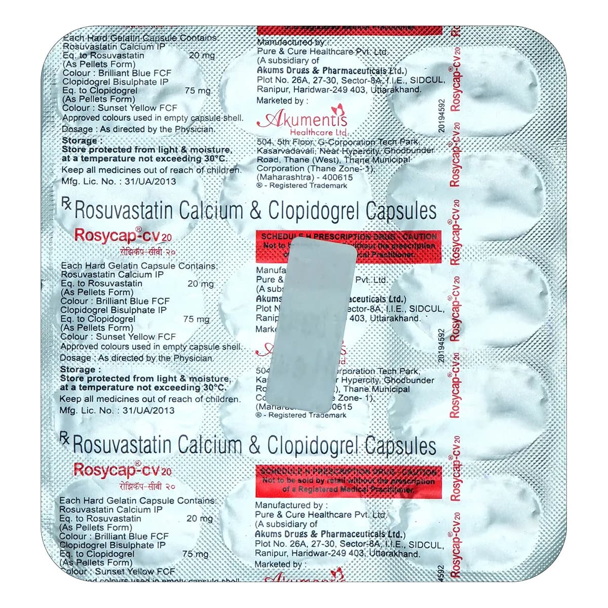 ROZITIQ-CV 20MG CAP