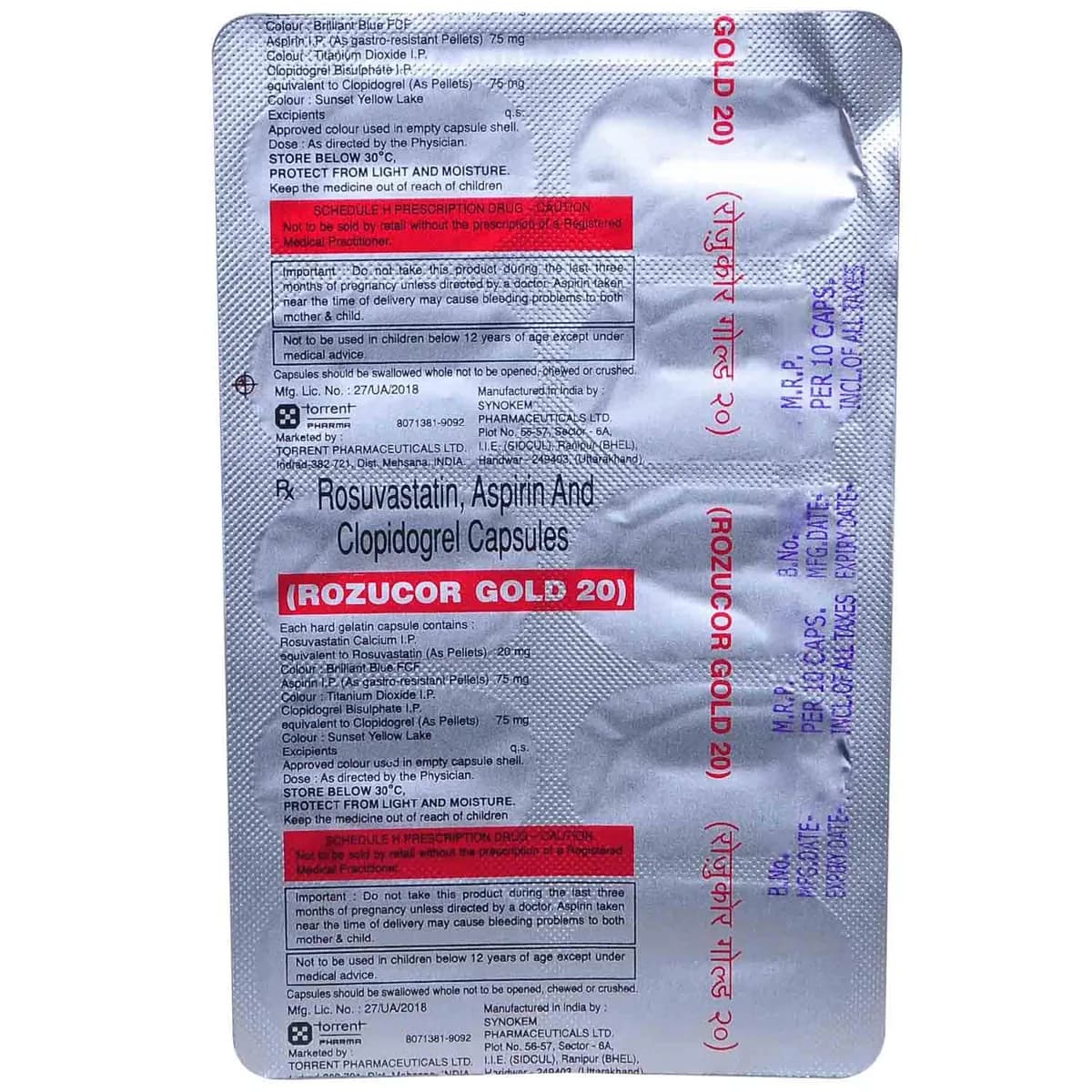 ROZUCOR GOLD 20MG CAP