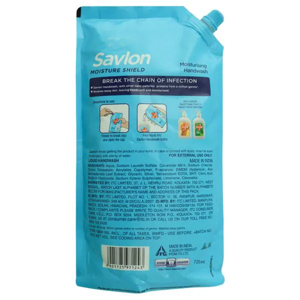 Savlon H/W Moist Shield 725ML+725ML