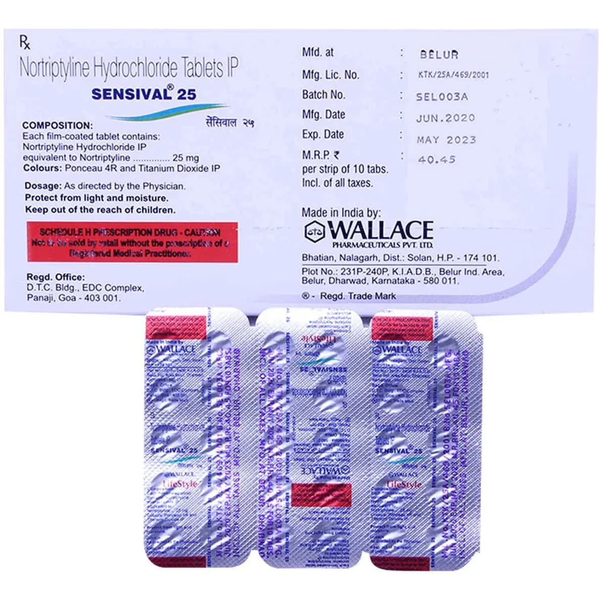 SENSIVAL 25MG TAB