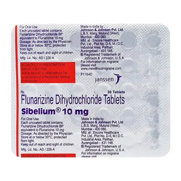 SIBELIUM 10MG TAB