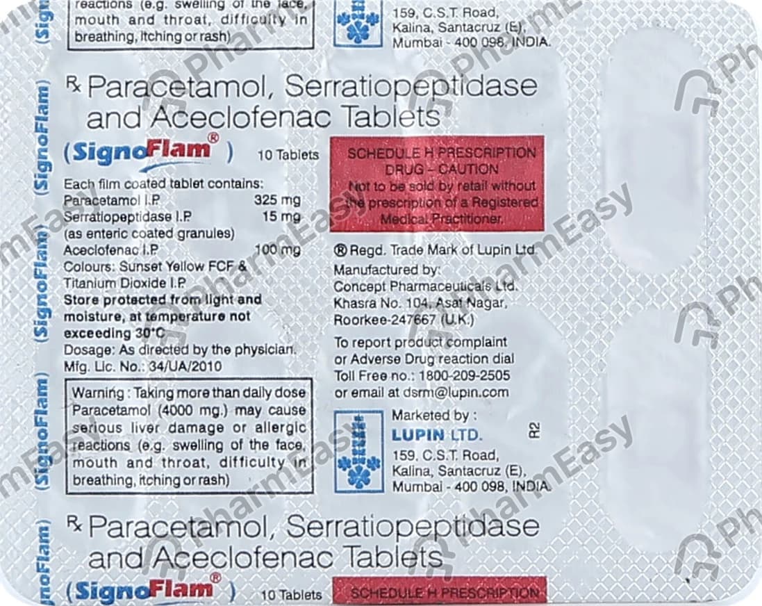 SIGNOFLAM-P TAB 10`S
