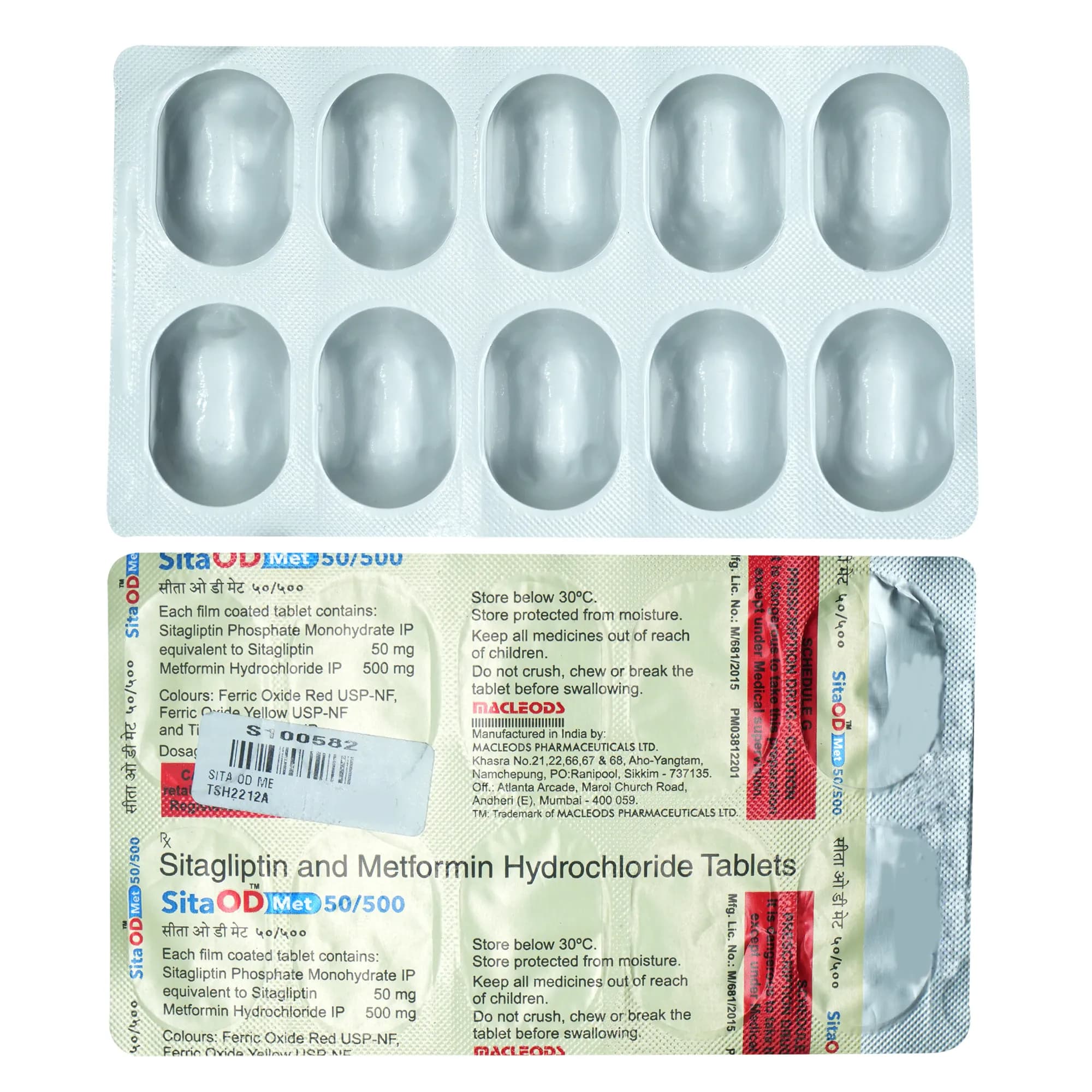 SITA M 50/500MG TAB 10`S