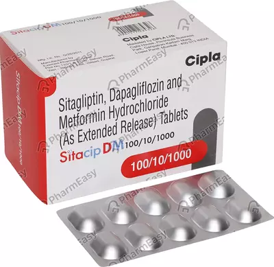 SITACIP DM/100/10/1000 TAB 10`S