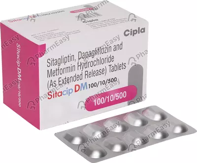 SITACIP DM/100/10/500 TAB 10`S