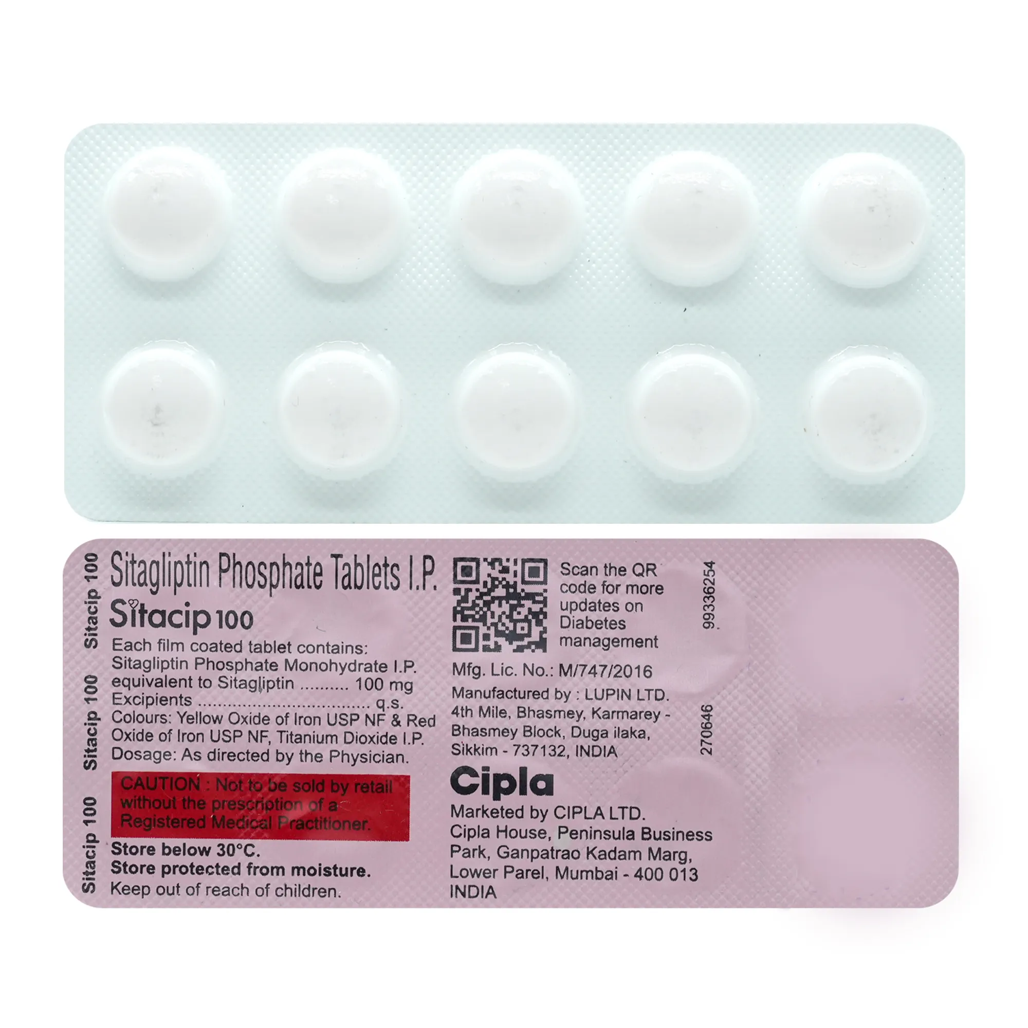 SITACIP E 100/25MG TAB