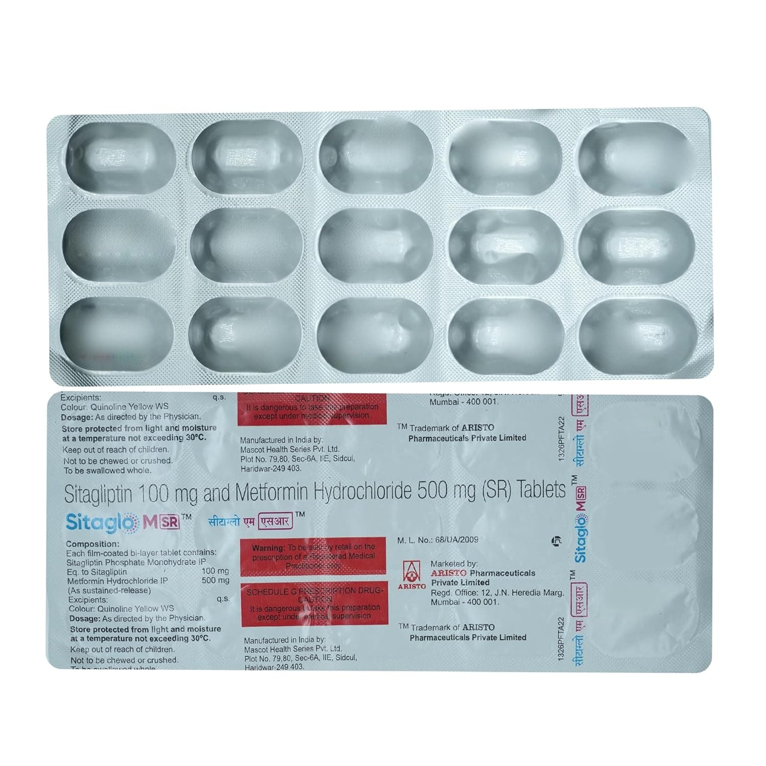 SITAGLO MSR 100/500 TAB 15`S