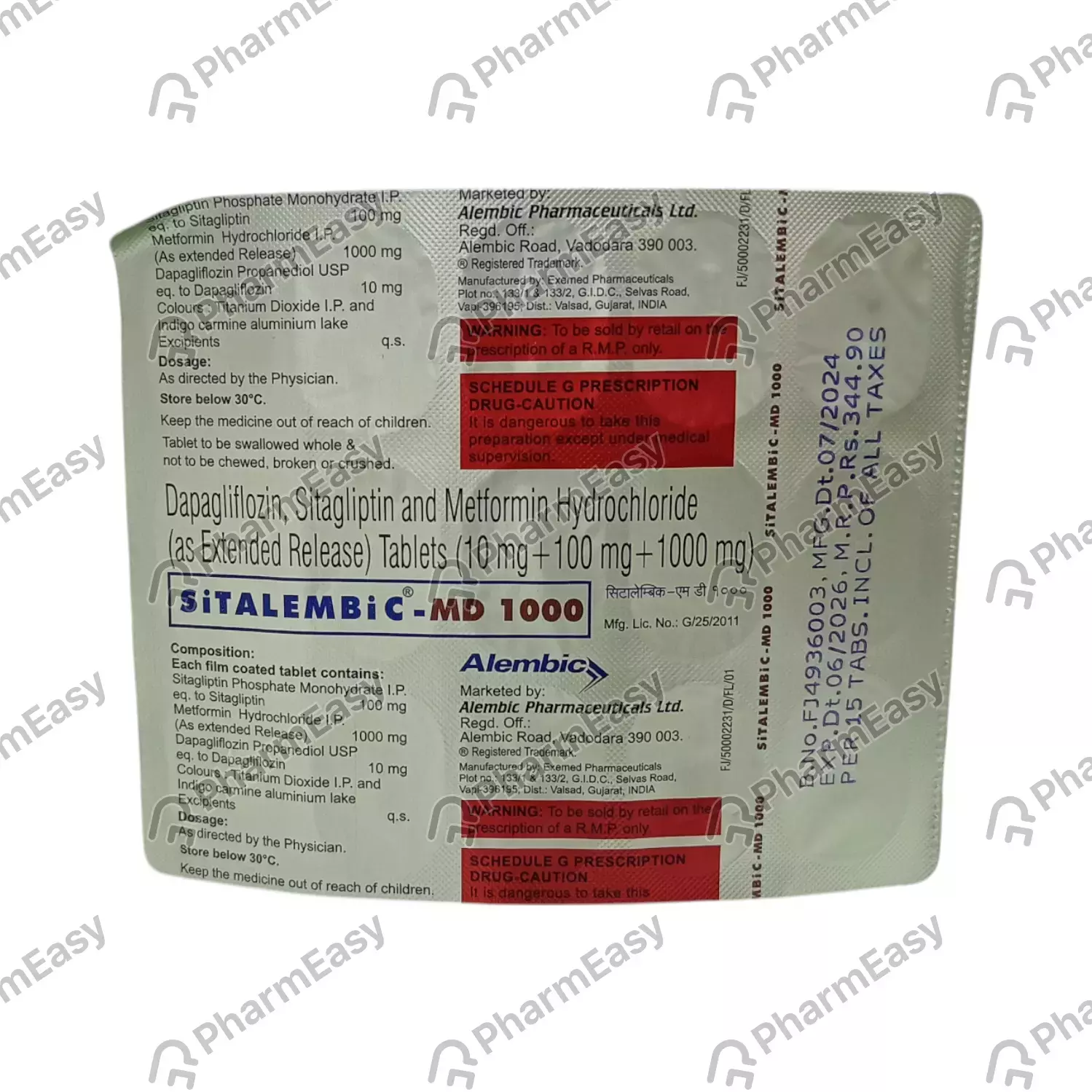 SITALEMBIC MD 1000 TAB 15`S