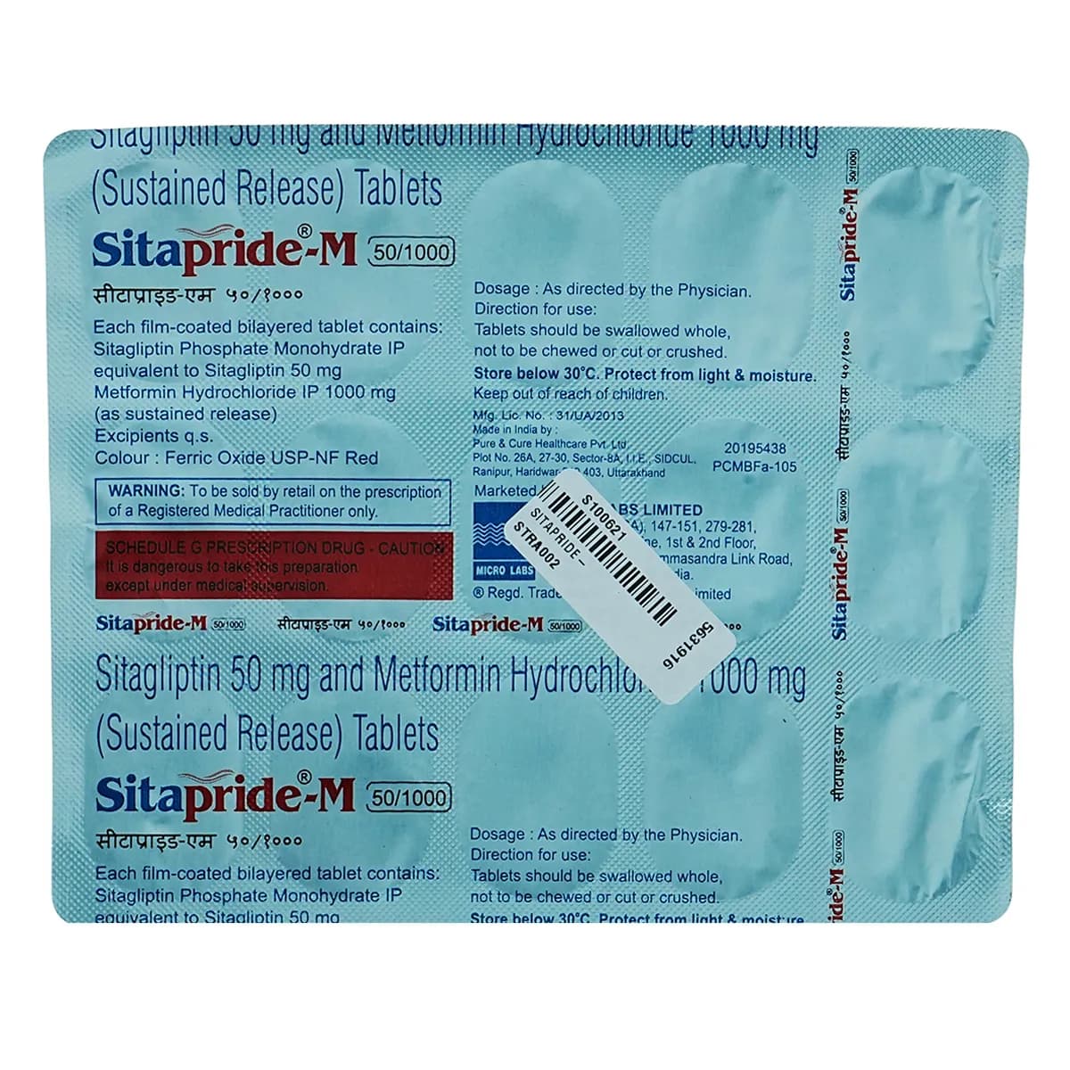 SITAPRIDE M 50/1000 TAB 15S