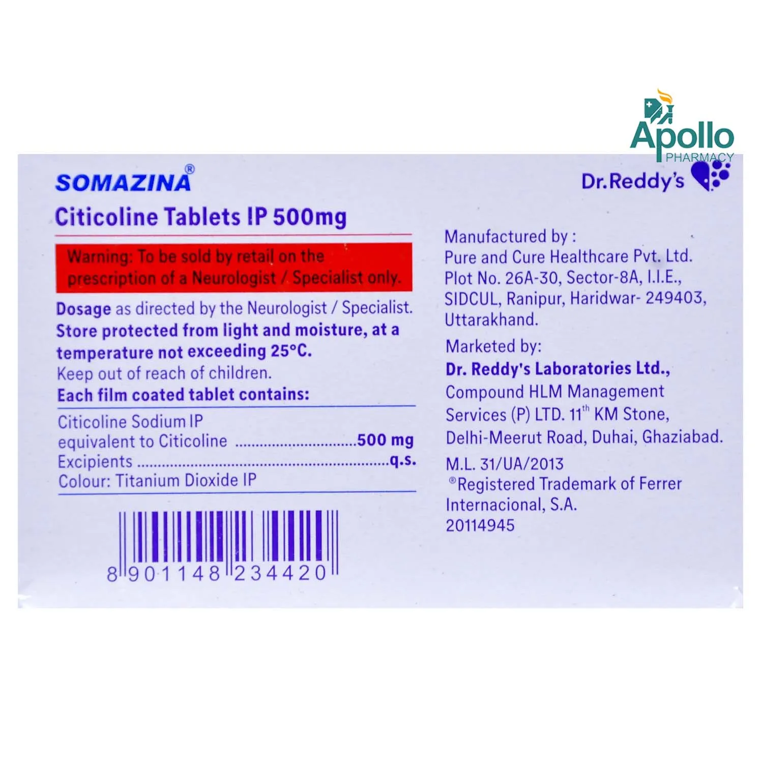 SOMAZINA P 800/500 TAB